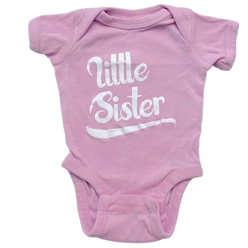 New Newborn “little sister” Pink One Piece Bodysuit